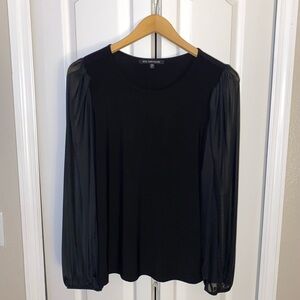 Nik and Nash Preloved, Womens Black long sleeve blouse with puffy sleeves size L